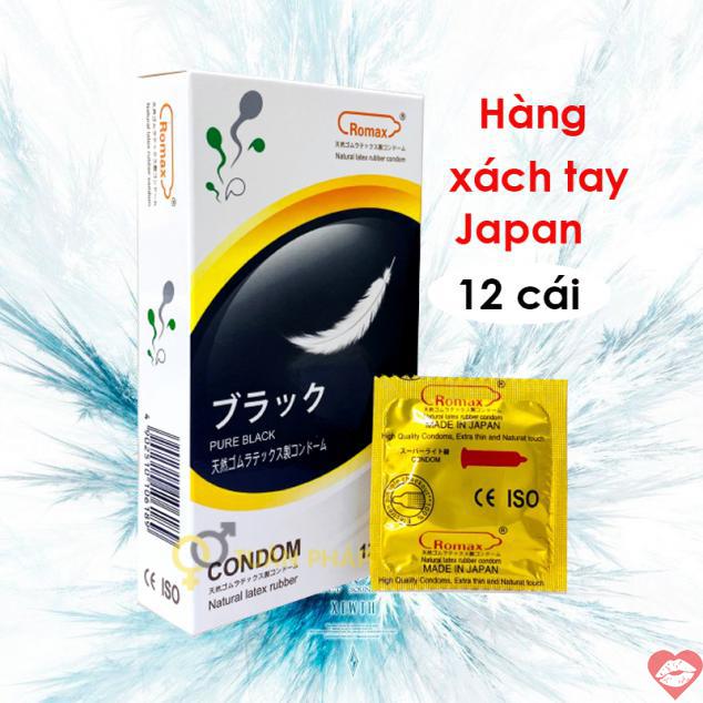 Bán Bao cao su Romax Pure Black siêu mỏng - Hộp 12 cái giá tốt 