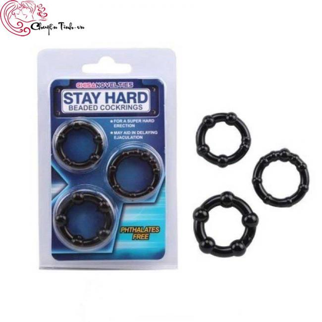 Vòng đeo bi chống xuất tinh sớm Stay Hard bộ 3 vòng kéo dài thời gian xts
